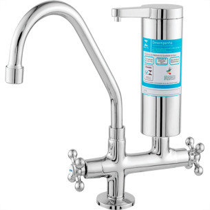 Torneira Bica Movel Filtro Metal Mesa Com Bica E Filtro Abs Metrox - C-33