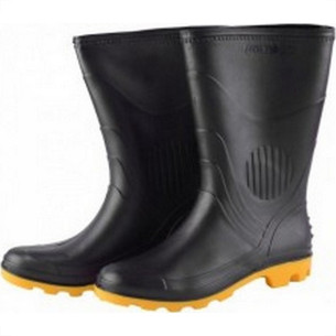 Bota Galocha Pega Forte Preta/Amarela 323 No.34/35 Sem Meia