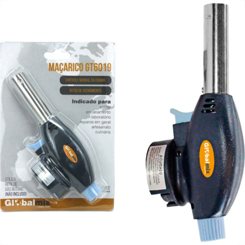 Macarico Portatil Globalmix Azul Automatico - Gt6019