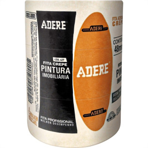 Fita Crepe Adere Para Pintura Imobiliaria 427 Profissional 48Mm X 50M . / Kit C/ 3 Peca