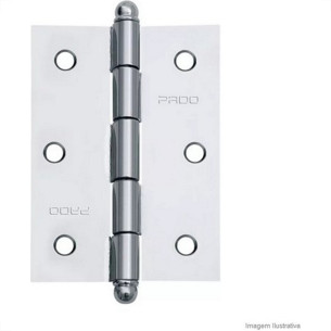 Dobradica Concept Blister Pado Aco Cromado 3521 - 3 Pecas - 3.1/2'' X 2.1/2''