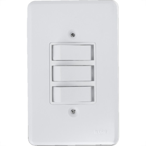 Conjunto Ilumi Pratika Com Placa 3 Simples - 1919 Conjunto Ilumi Pratika Com Placa 3 Simples - 1919
