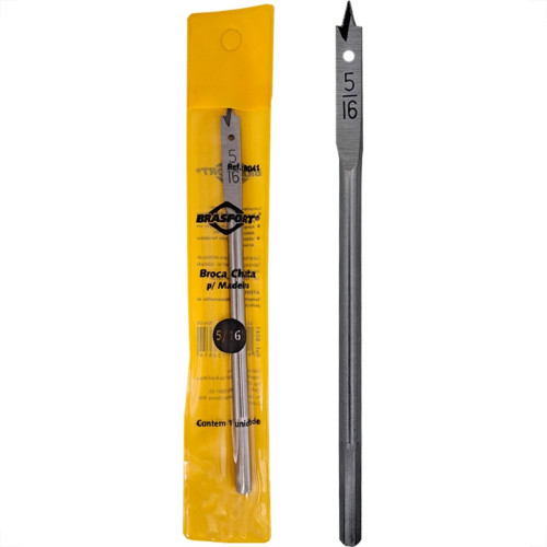 Broca Chata Madeira Brasfort 5/16'' - 8041 Broca Chata Madeira Brasfort 5/16'' - 8041