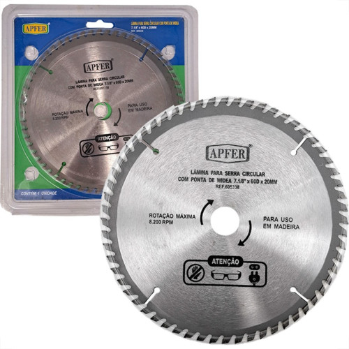 Serra Circular Widea Apfer 7.1/8''X 60 Dentes X 20Mm Serra Circular Widea Apfer 7.1/8''X 60 Dentes X 20Mm