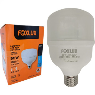 Lampada Led Alta Potencia Foxlux 50W. 4.000Lm Bivolt 6500K.