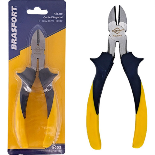 Alicate Corte Diagonal Brasfort 6'' Profissional Polido - 8003 Alicate Corte Diagonal Brasfort 6'' Profissional Polido - 8003
