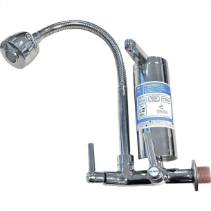 Torneira Bica Movel Filtro Metal Parede Com Bica E Filtro Abs Parede Metrox Gourmet Flex - C-72 - Cromada - 1/4 Volta