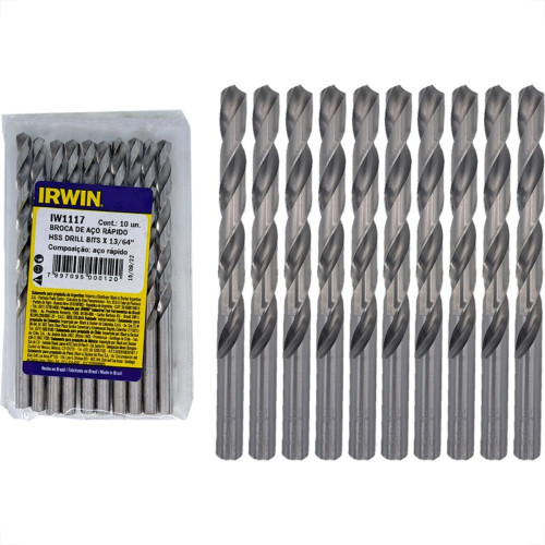 Broca Aco Rapido Irwin 13/64'' - Kit C/10 Pecas Broca Aco Rapido Irwin 13/64'' - Kit C/10 Pecas