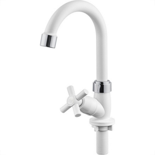 Torneira Lavatorio Abs Herc Bahamas Bica Alta Branca/Cromada - 3909 - 1/4 De Volta