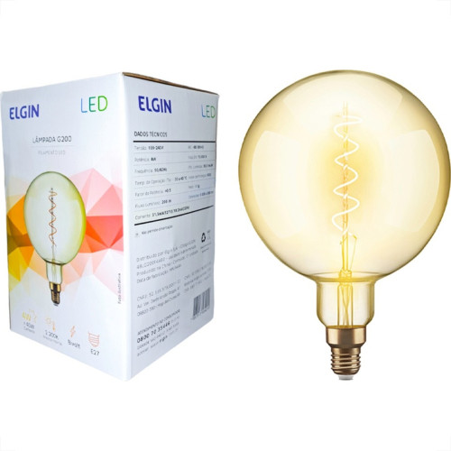 Lampada Filamento De Led Elgin G200 - 4W. 2200K E-27 Bivolt Lampada Filamento De Led Elgin G200 - 4W. 2200K E-27 Bivolt