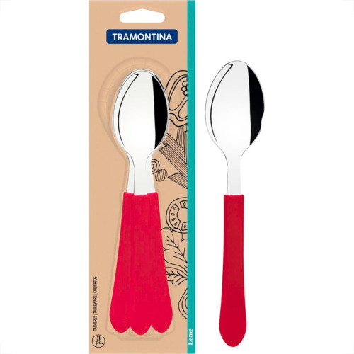 Talher Tramontina Colher De Mesa Leme Cabo Vermelho 3 Pecas - 23183/370 Talher Tramontina Colher De Mesa Leme Cabo Vermelho 3 Pecas - 23183/370