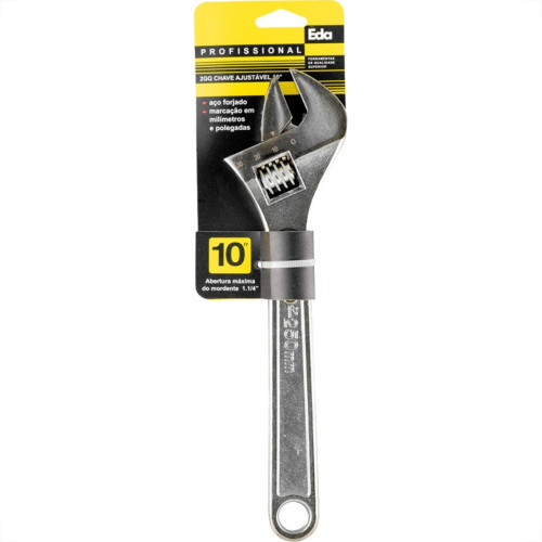 Chave Inglesa Ajustavel Eda Profissional - 10'' - 2Gq Chave Inglesa Ajustavel Eda Profissional - 10'' - 2Gq