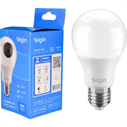 Lampada Led Bulbo Elgin A60 - 12W. 6500K. Lampada Led Bulbo Elgin A60 - 12W. 6500K.