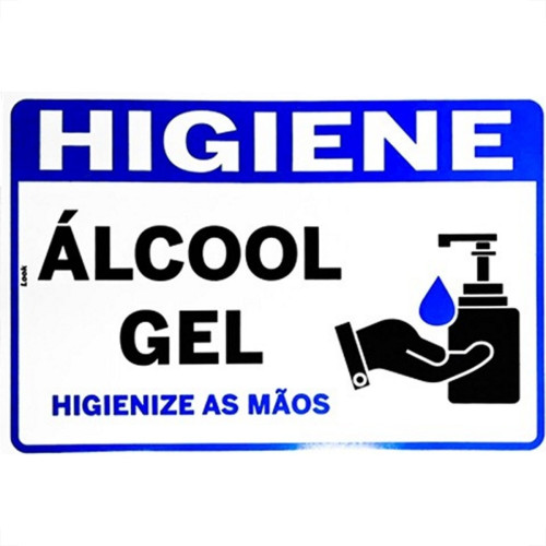 Placa Look 20X30Cm (Alcool Gel Horizontal) - Kit C/5 Pecas Placa Look 20X30Cm (Alcool Gel Horizontal) - Kit C/5 Pecas