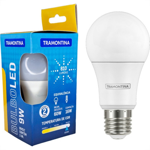 Lampada Led Bulbo Tramontina A60 - 9W. 6500K. Lampada Led Bulbo Tramontina A60 - 9W. 6500K.