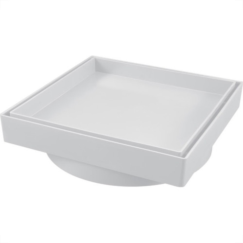 Ralo Invisivel Quadrado Estrela 15X15Cm Branco Ralo Invisivel Quadrado Estrela 15X15Cm Branco