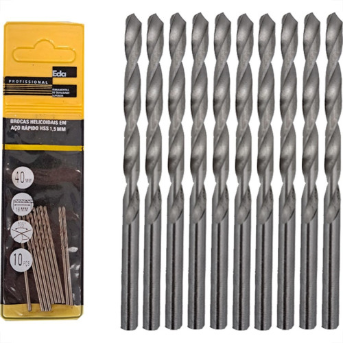 Broca Aco Rapido Eda 1,5Mm - 0Bp - Kit C/10 Pecas Broca Aco Rapido Eda 1,5Mm - 0Bp - Kit C/10 Pecas