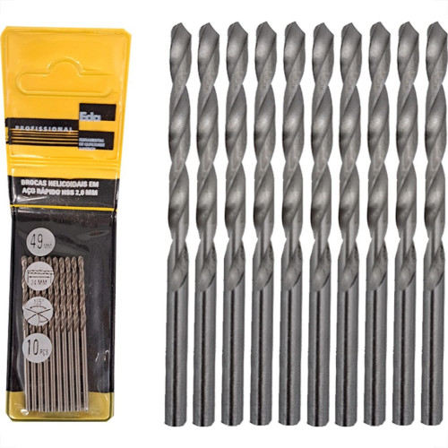 Broca Aco Rapido Eda 2,0Mm - 0Bq - Kit C/10 Pecas Broca Aco Rapido Eda 2,0Mm - 0Bq - Kit C/10 Pecas