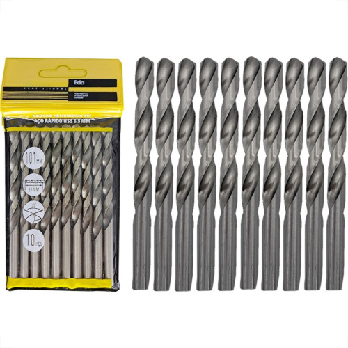 Broca Aco Rapido Eda 6,5Mm - 0Bz - Kit C/10 Pecas Broca Aco Rapido Eda 6,5Mm - 0Bz - Kit C/10 Pecas