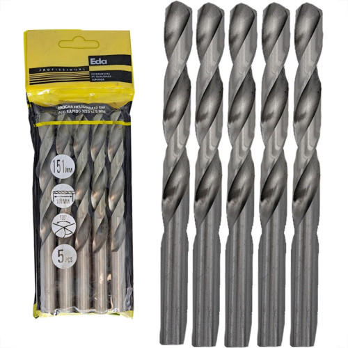Broca Aco Rapido Eda 13,0Mm - 0Cm - Kit C/5 Pecas Broca Aco Rapido Eda 13,0Mm - 0Cm - Kit C/5 Pecas