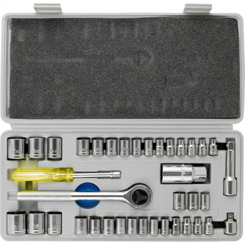 Kit Jogo Soquete Eda 1/4'' Com Catraca 40 Pecas - 3Fw Kit Jogo Soquete Eda 1/4'' Com Catraca 40 Pecas - 3Fw