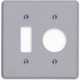 Placa Conjunto Ilumi Cinza 4X4 - 1 Interruptor + 1 Tomada Redonda Placa Conjunto Ilumi Cinza 4X4 - 1 Interruptor + 1 Tomada Redonda
