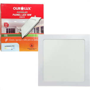 Plafon Led Embutir Ourolux 18W. Quadrado 6400K.