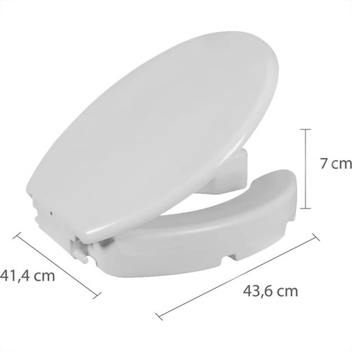 Assento Sanitario Astra Com Acessibilidade Elevado 7,5Cm Branco Com Trava Arco E Tampa - Tae7T/T
