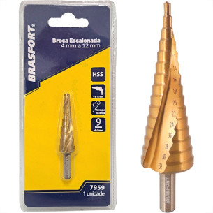 Broca Escalonada Brasfort 4 A 12Mm - 9 Etapas - 7959