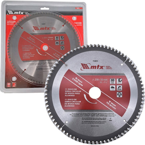 Serra Circular Widea Para Aluminio/Mdf Mtx 250Mm X 80 Dentes X 30Mm Serra Circular Widea Para Aluminio/Mdf Mtx 250Mm X 80 Dentes X 30Mm