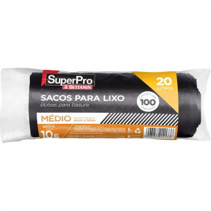 Saco De Lixo Superpro Bettanin 20L 40X50Cm Preto Com 100 Pecas