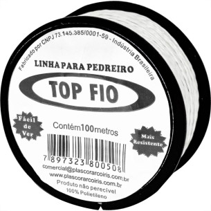 Linha Para Pedreiro 1 Fio Top Fio 100M - Kit C/12 Pecas