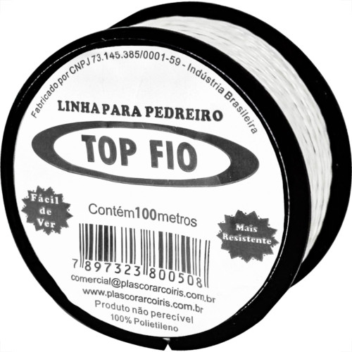 Linha Para Pedreiro 1 Fio Top Fio 100M - Kit C/12 Pecas