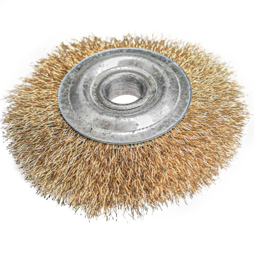 Escova De Aco Circular Mil Kits Aco Latonado Para Furadeira 3'' X1/2'' Sem Haste- M4