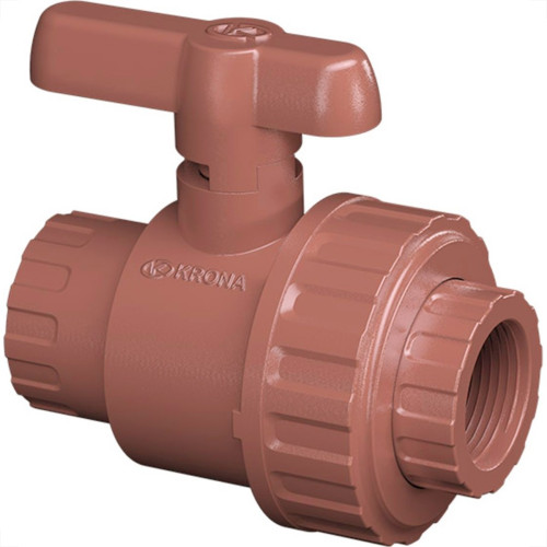 Registro Esfera Pvc Com Uniao Rosca Interna Krona 1.1/2'' Registro Esfera Pvc Com Uniao Rosca Interna Krona 1.1/2''