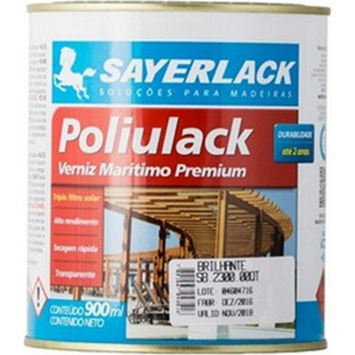 Verniz Sayerlack Poliulack Maritimo Brilhante 900Ml Verniz Sayerlack Poliulack Maritimo Brilhante 900Ml