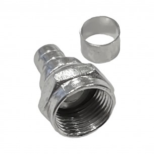 Conector Fio Coaxial Interneed Com Anel Rg59 Pacote Com 100 Pecas