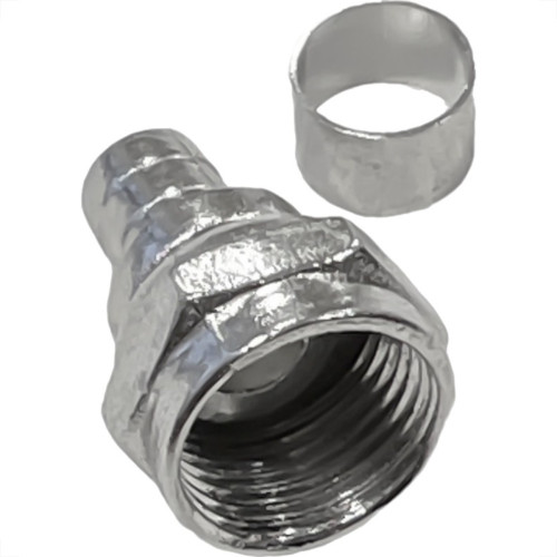 Conector Fio Coaxial Interneed Com Anel Rg59 Pacote Com 100 Pecas