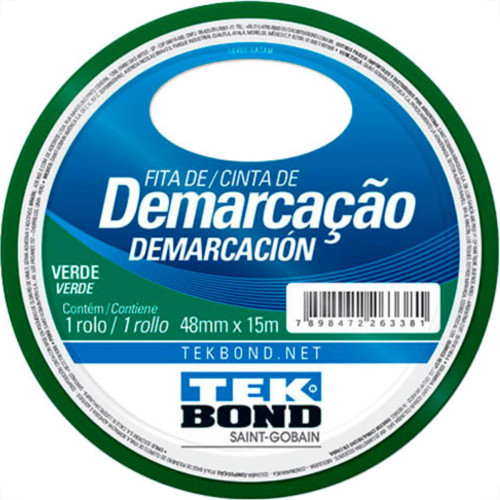 Fita Demarcao Solo Tek 48Mmx15M-Verde Fita Demarcao Solo Tek 48Mmx15M-Verde