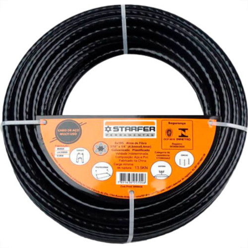 Cabo Aco Starf Pvc Pto 1/8X3/16 25M Cabo Aco Starf Pvc Pto 1/8X3/16 25M