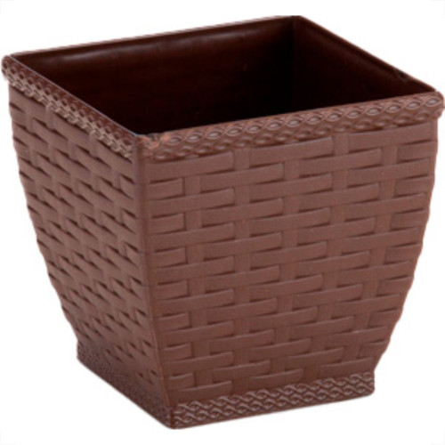 Vaso Cachepo Rattan M3 Quadr.Coffee