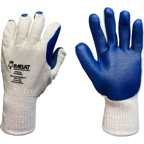 Luva Malha Imbat Palma Latex Az 10 - Kit C/12 PR