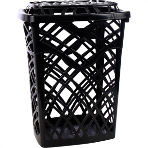 Cesto Telado Retang.Preto 60Lt-3084