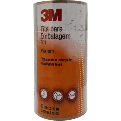Fita Adesiva P/Embalagem Marrom 3M 48 X 50 - Kit C/4 RL Fita Adesiva P/Embalagem Marrom 3M 48 X 50 - Kit C/4 RL