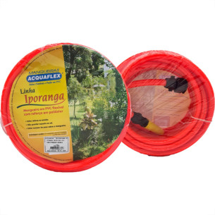 Mangueira Malha trançada Aquaflex Laranja 10Mt