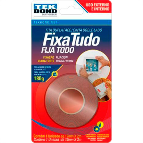 Fita Dupla Face Acr/Tek 12X 2M/Ext Fita Dupla Face Acr/Tek 12X 2M/Ext