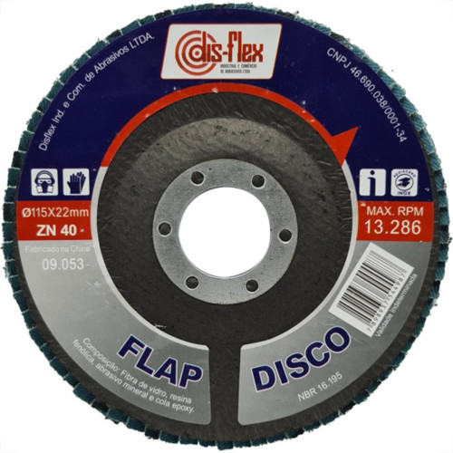 Disco Flap Disflex Fibra 4.1/2X 40 Disco Flap Disflex Fibra 4.1/2X 40