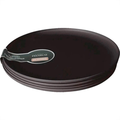 Cj.04 Pratos Rasos Gde Preto Cj.04 Pratos Rasos Gde Preto