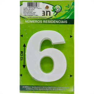 Numero Lubian 3D Branco Abs 6 10Cm