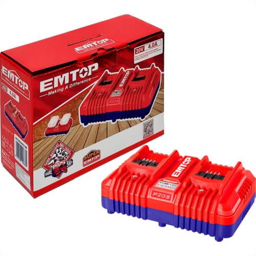Carregador Emtop 20V P/2 Bt 4.0A Bv Carregador Emtop 20V P/2 Bt 4.0A Bv